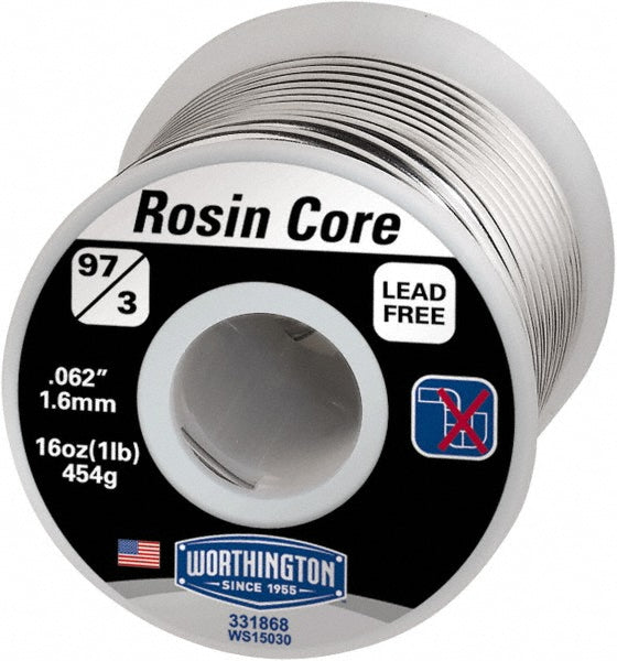Worthington 331868 Rosin Core Solder 3% Rosin Core & 97% Tin & Copper