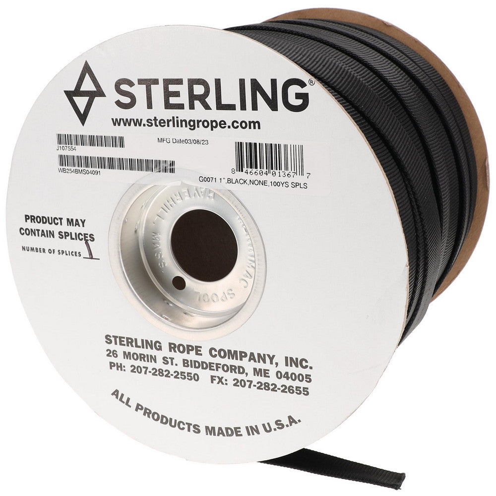 Sterling Rope Company Inc WB254BMS04091 Web Strapping Material Nylon Width (Inch) 1in Length (Inch) 3600in Breaking Strength (Lb.) 4000 Color Black