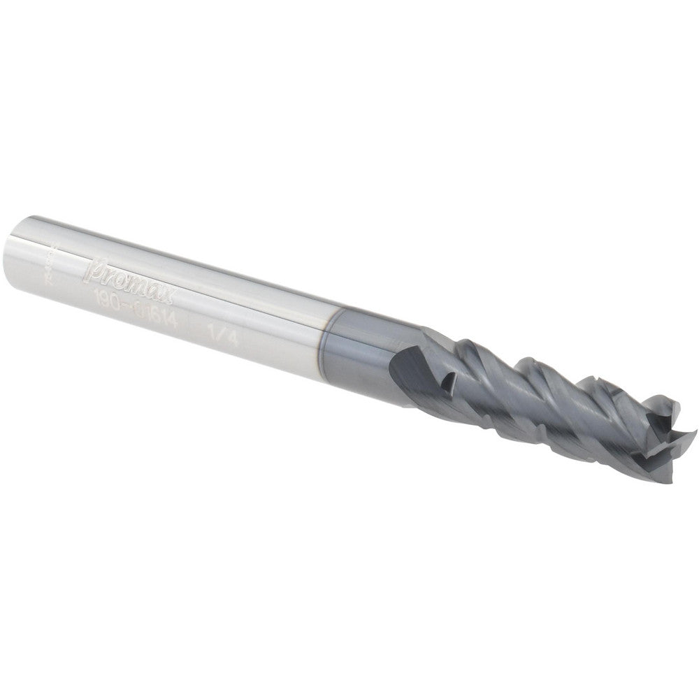 ProMax 190-01614 Roughing & Finishing End Mill 1/4" Dia, 4 Flutes, Square End, Chipbreaker, Solid Carbide