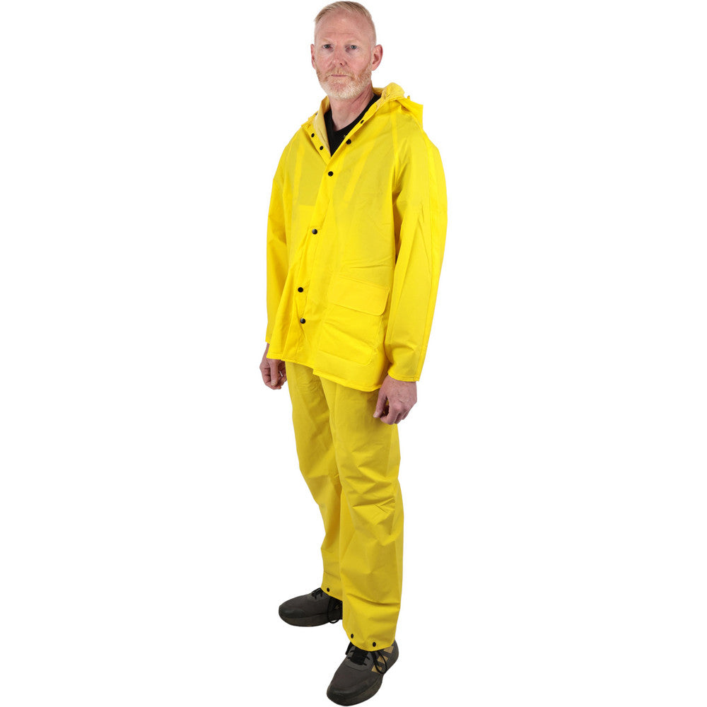 PRO-SAFE P35M3PCC Rain Suit with Pants Size Large, Non-Hazardous Protection, Yellow, Polyester & PVC