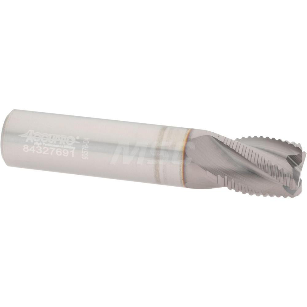 Accupro 2500074 Roughing End Mill 1/2" Dia, 4 Flutes, Single End, Solid Carbide