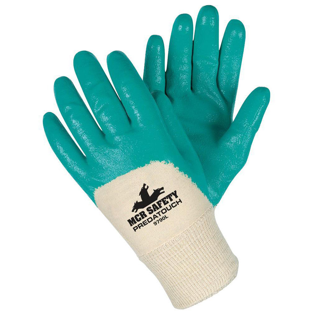 MCR Safety 9790L Work Gloves Predatouch® 9790, Size Large, Nitrile-Coated Nitrile, General Purpose