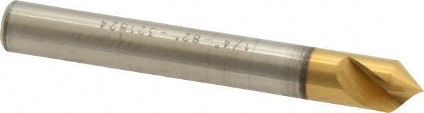 Melin Tool 18147 Countersink 1/4" Head Dia, 82.00 deg Included Angle, 1 Flute, Cobalt Steel, Right Hand Cut
