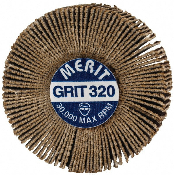 Merit Abrasives 08834137515 Mounted Flap Wheel 1-3/16" Dia, 3/8" Face Width, 320 Grit, Aluminum Oxide