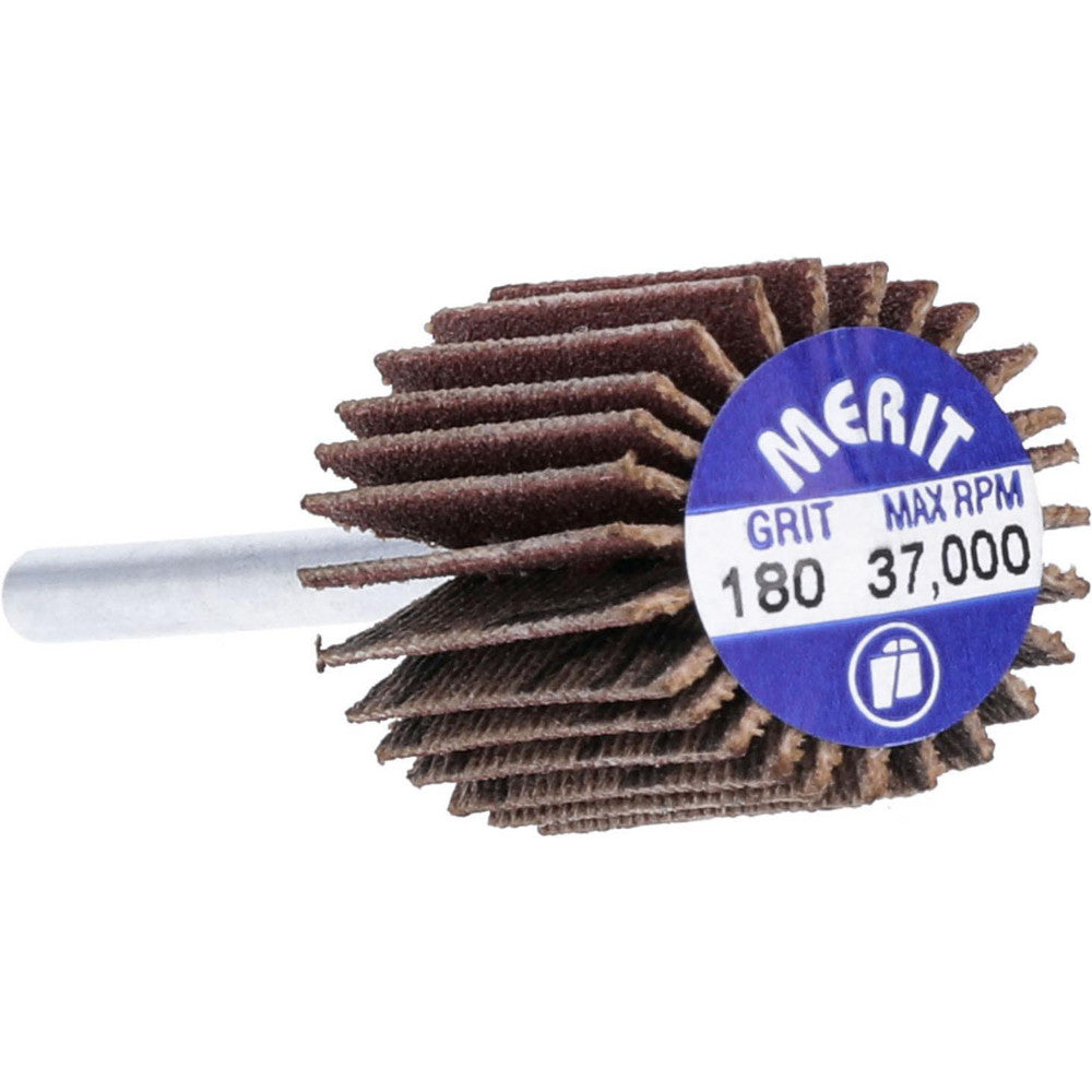 Merit Abrasives 08834137543 Mounted Flap Wheel 5/8" Dia, 3/4" Face Width, 180 Grit, Aluminum Oxide