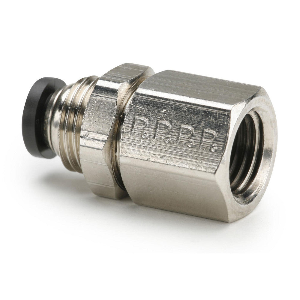 Parker 66PLPBH-4-4 Push-To-Connect Tube to Female & Tube to Female NPT Tube Fitting Female Bulkhead, 1/4" Thread, 1/4" OD