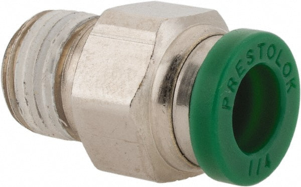 Parker W68PLP-4-2 Push-To-Connect Tube to Male & Tube to Male NPT Tube Fitting Male Connector, 1/8" Thread, 1/4" OD