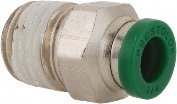 Parker W68PLP-4-4 Push-To-Connect Tube to Male & Tube to Male NPT Tube Fitting Male Connector, 1/4" Thread, 1/4" OD