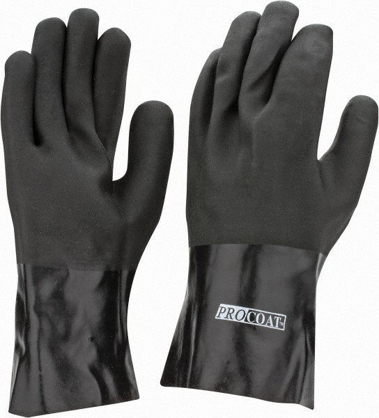 PIP 58-8030DD Chemical Resistant Gloves ProCoat® Size Large, Polyvinylchloride, Supported