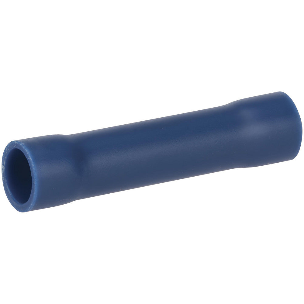 NSI Industries B16-V Butt Splice Terminal Crimp-On, Blue, 16 AWG Min, 14 AWG Max, Fully Insulated, Vinyl