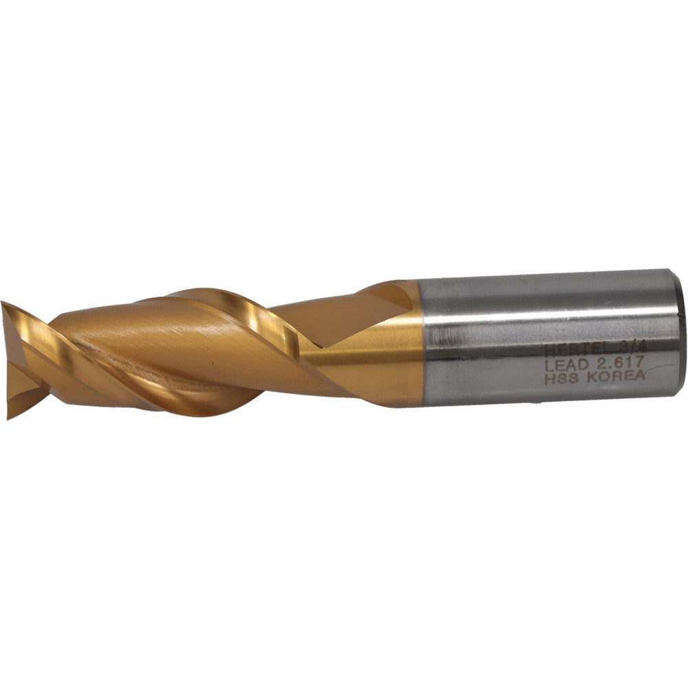 Hertel GH070048 Square End Mill 3/4'' Dia, 1-5/8'' LOC, 3/4'' Shank Dia, 3-7/8'' OAL, 2 Flutes, High Speed Steel