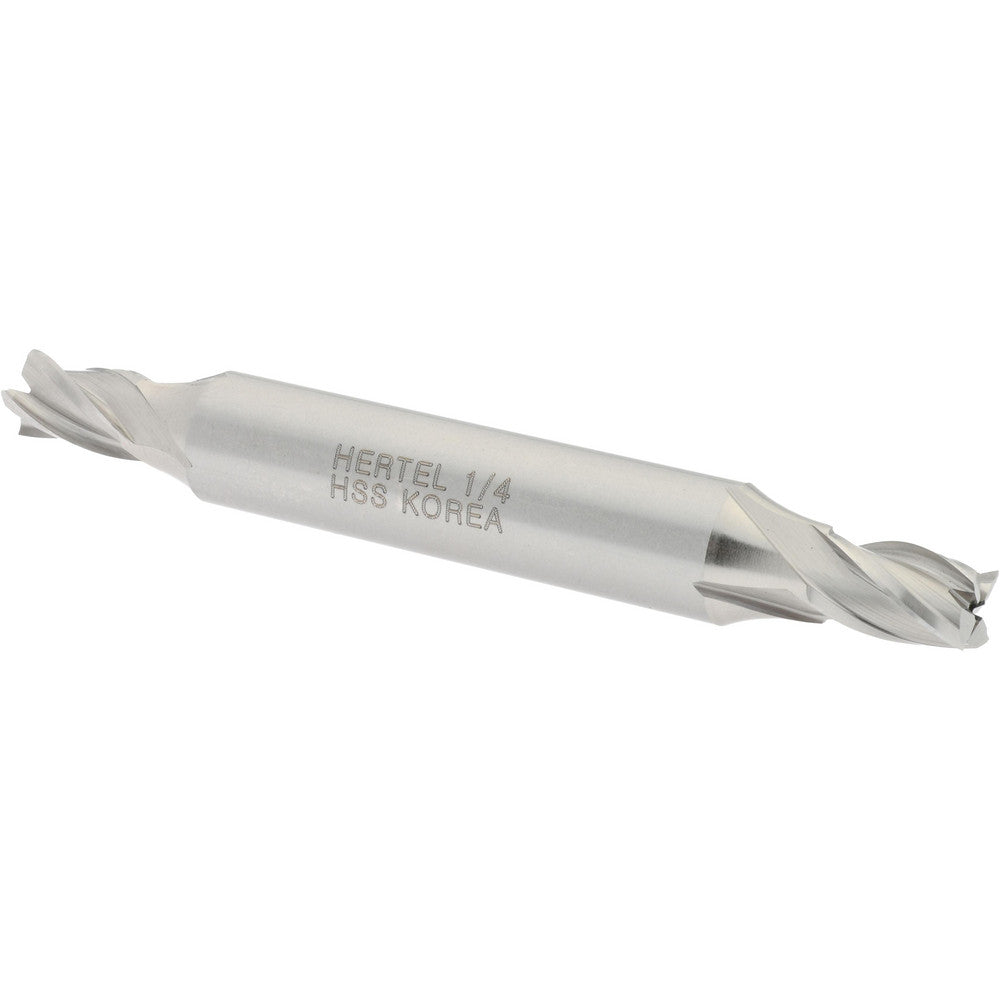 Hertel GG99914183 Square End Mill 1/4'' Dia, 3/8'' LOC, 3/8'' Shank Dia, 2-7/8'' OAL, 4 Flutes, High Speed Steel