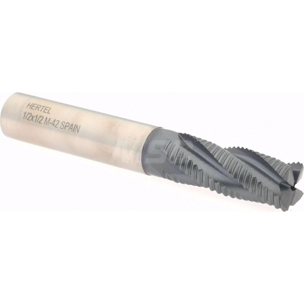 Hertel 84511823 Roughing End Mill 1/2" Dia, 4 Flute, Single End, Cobalt