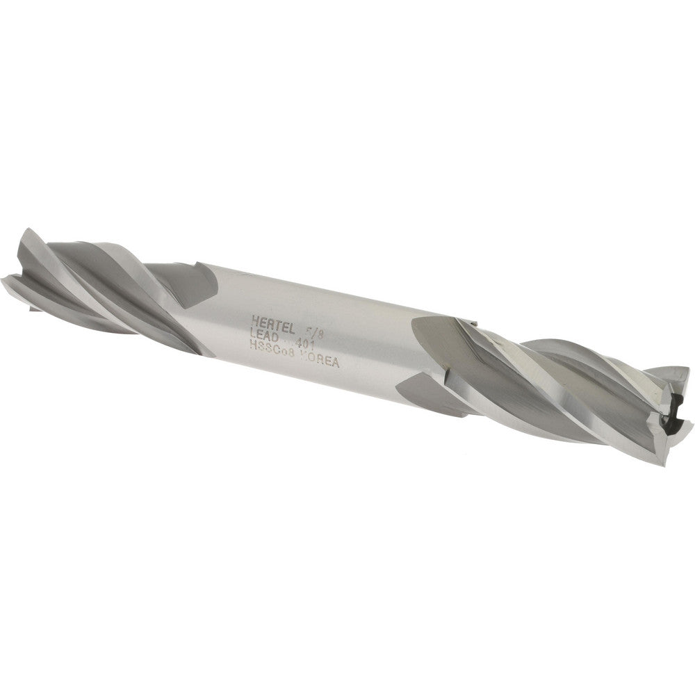 Hertel E2051040 Square End Mill 5/8'' Dia, 1-3/8'' LOC, 5/8'' Shank Dia, 5'' OAL, 4 Flutes, Cobalt