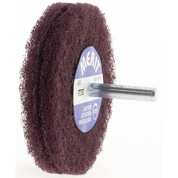 Merit Abrasives 66254420823 Mounted Scrubber Buffing Wheel 3" Dia, 1/4" Shank Dia
