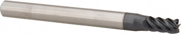 Kyocera SGS Precision Tools 32608 Corner Radius End Mill 0.1563" Dia, 5/16" LOC, 0.01" Radius, 5 Flutes, Solid Carbide