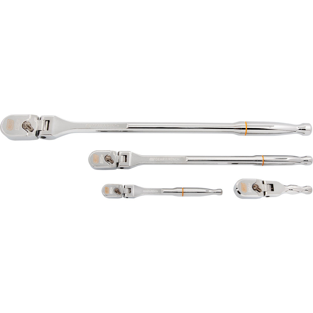 GEARWRENCH 81230XP Ratchet Sets Drive Size (Inch) 1/4 3/8 1/2 Overall Length (Inch) Various Head Shape Teardrop Head Style Flex Head Features Flat & Flex Reversible Standard Material Alloy Steel