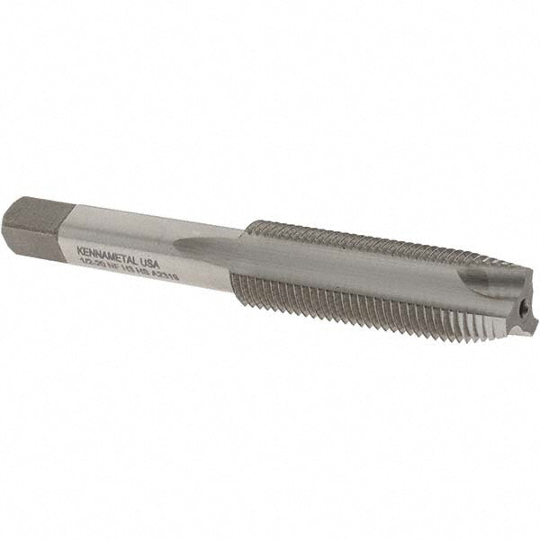 Kennametal 1542881 Spiral Point Tap 1/2-20 UNF, 3 Flutes, Plug Chamfer, 3B Class of Fit, HSS, Bright/Uncoated Coated