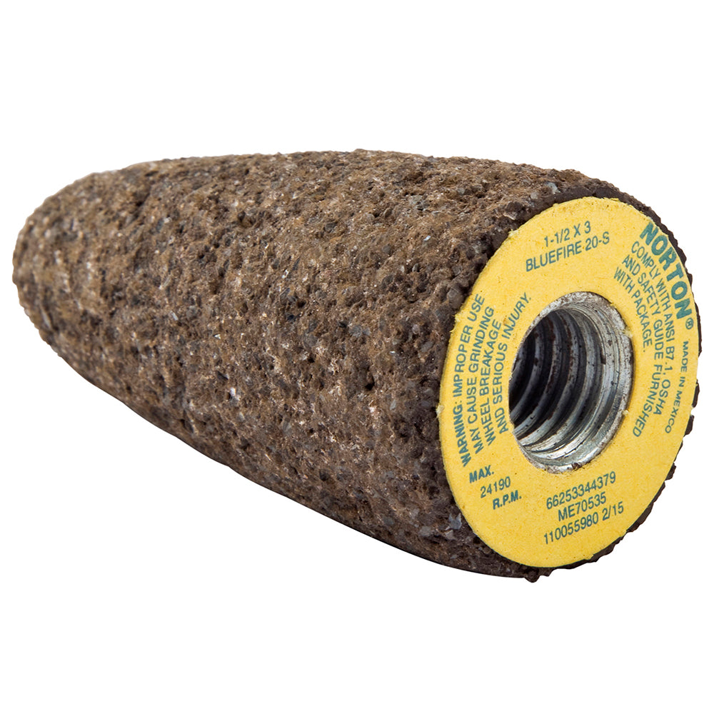 Norton 66253344379 Abrasive Cone Type 16, Very Coarse, 5/8-11 Arbor Hole