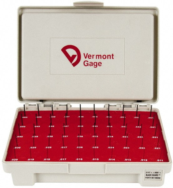 Vermont Gage 901100200 Class ZZ Plug Gage Set 0.011 to 0.06" Range, 50 Pc