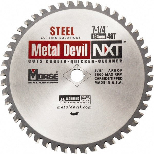 M.K. Morse 102636 Wet & Dry Cut Saw Blade 7-1/4" Dia, 5/8" Arbor Hole, 0.079" Kerf Width, 48 Teeth