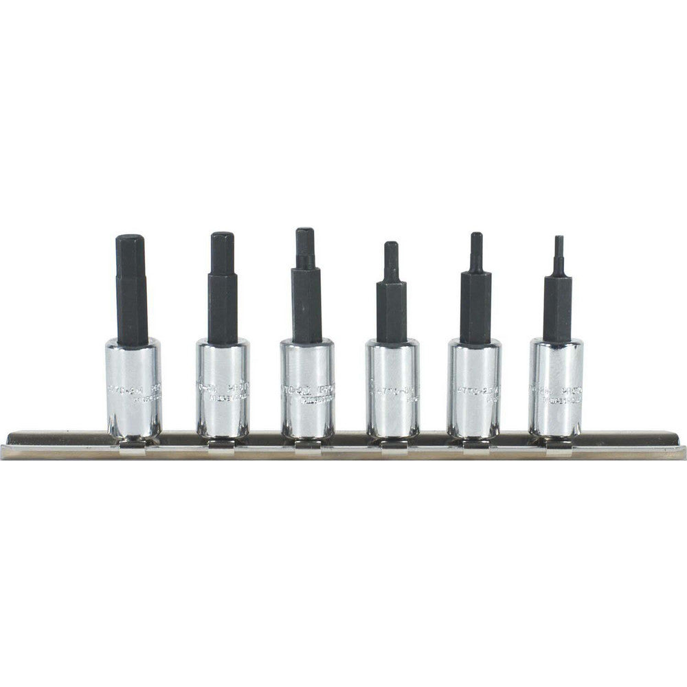 Proto J4770-6 Hex Bit Socket Set 1/4" Drive, 6 Pc, 2 to 6 mm Hex