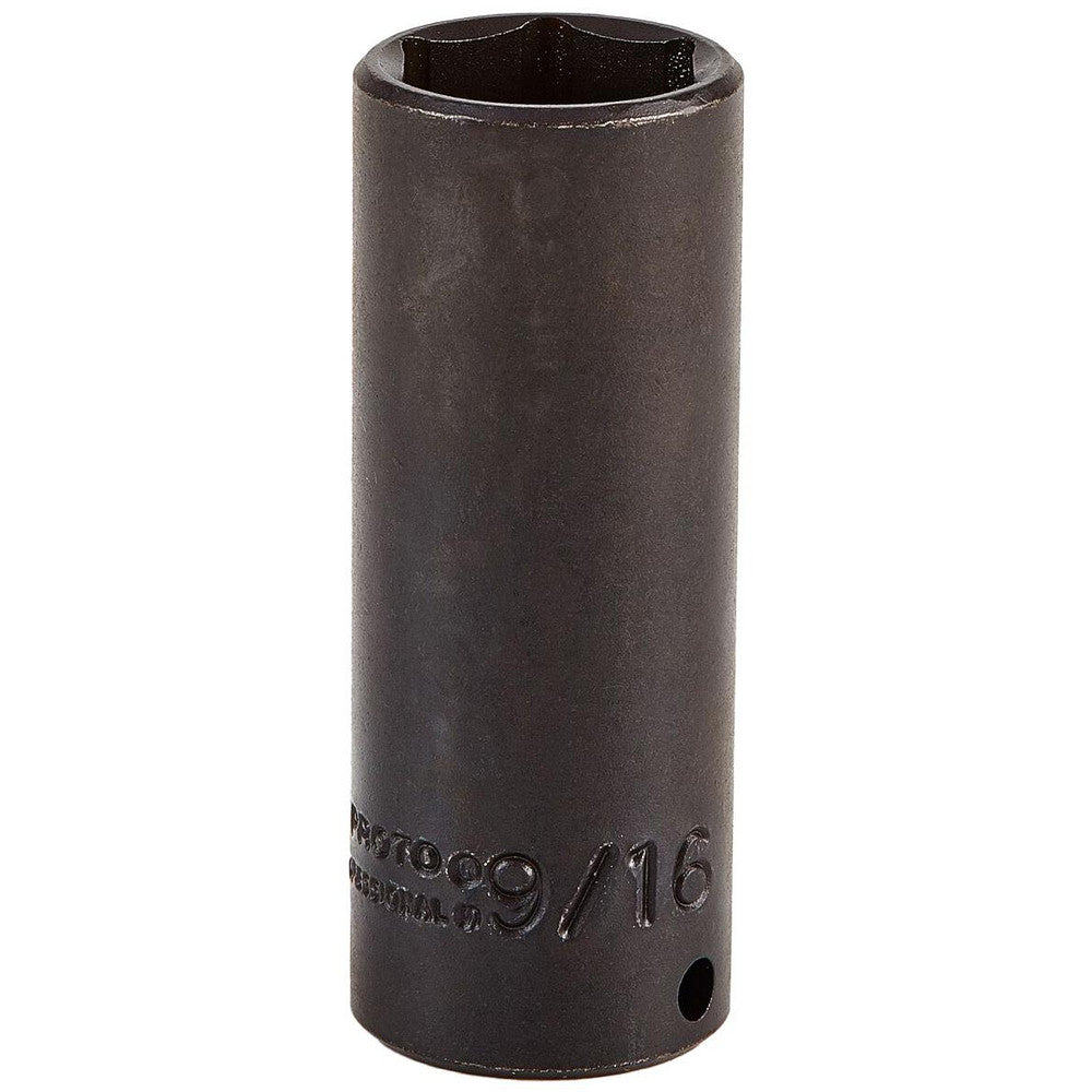 Proto J6518H Impact Socket 1/4" Drive, 9/16" Socket, Hex Drive
