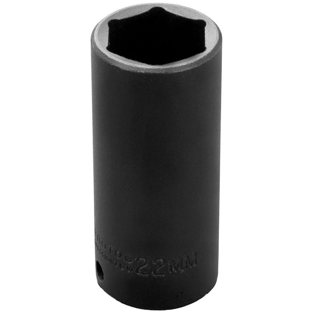 Proto J7022M Impact Socket 3/8" Drive, 22mm Socket, Hex Drive