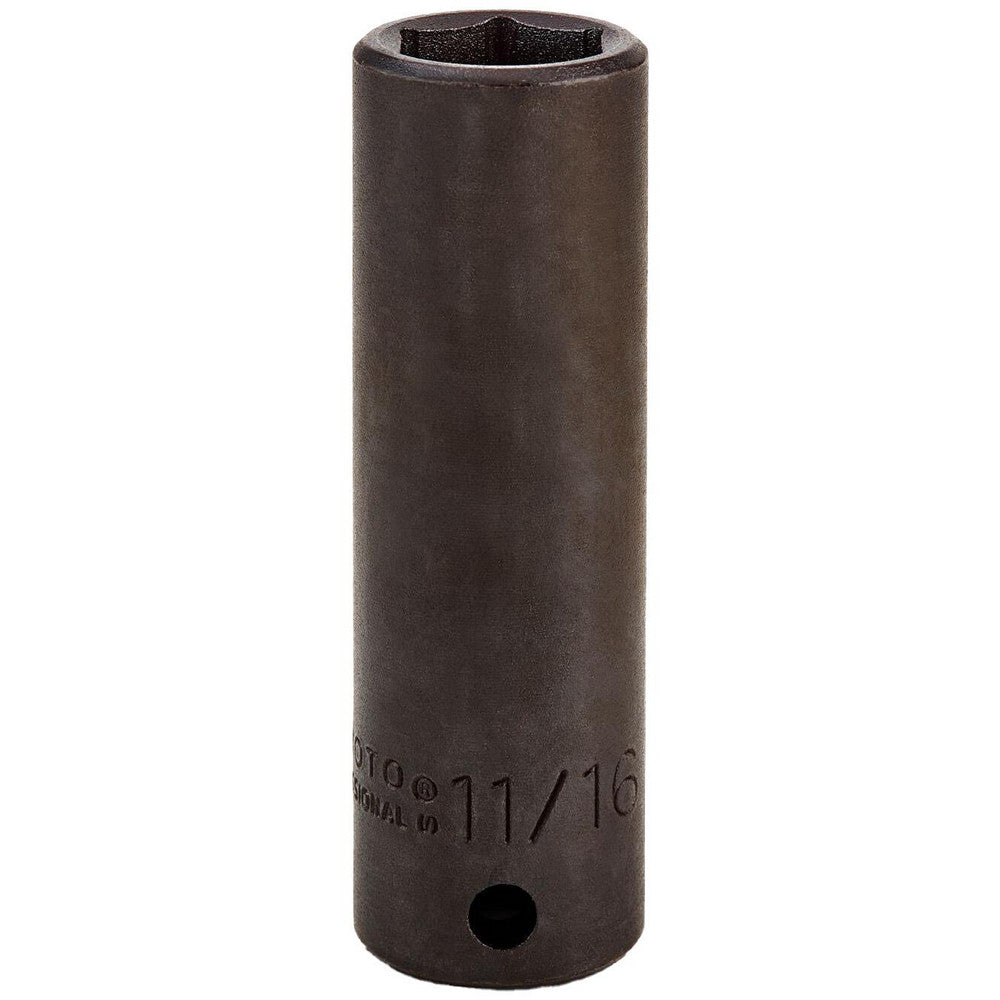 Proto J7322H Impact Socket 1/2" Drive, 11/16" Socket, Hex Drive