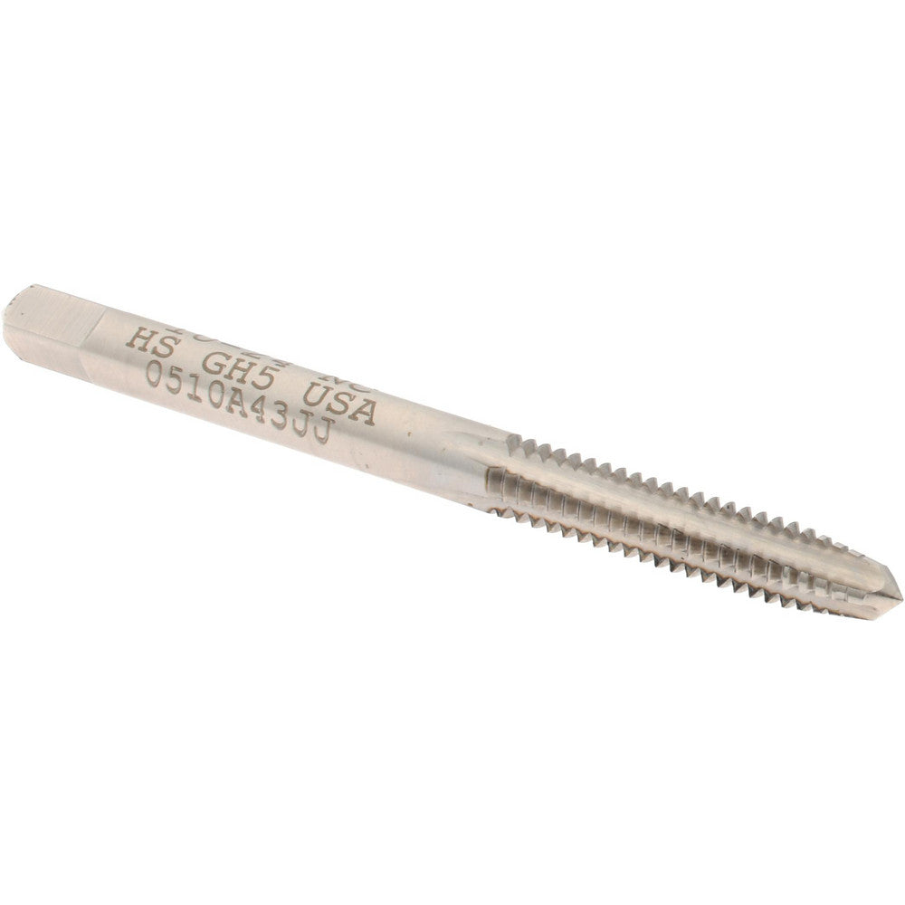 Hertel 011222AS Straight Flute Tap #10-24 UNC, 4 Flute, Plug Chamfer, High-Speed Steel, Bright/Uncoated Finish