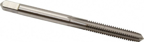 Hertel K011042AS Straight Flute Tap #8-32 UNC, 4 Flute, Plug Chamfer, High-Speed Steel, Bright/Uncoated Finish