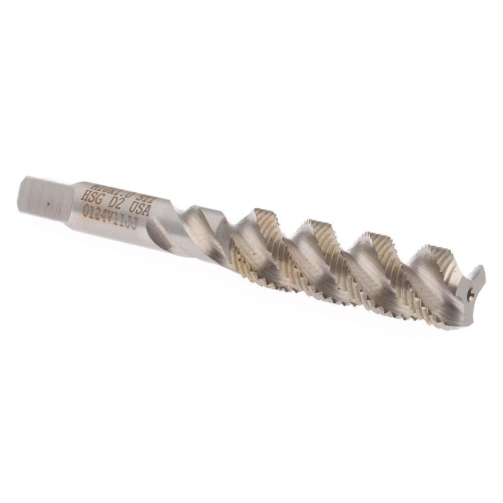 Hertel K007364AS M10x1.00 Metric Fine/EGM, 3 Flute, 52° Helix, Bottoming Chamfer, Bright Finish, High Speed Steel Spiral Flute STI Tap