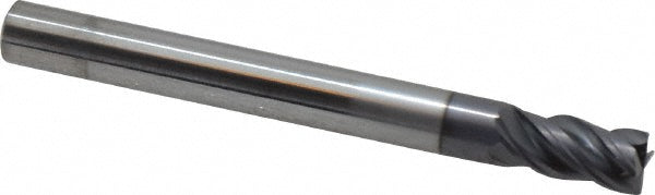 Kyocera SGS Precision Tools 36723 Corner Radius End Mill 1/4" Dia, 1/2" LOC, 0.015" Radius, 4 Flutes, Solid Carbide