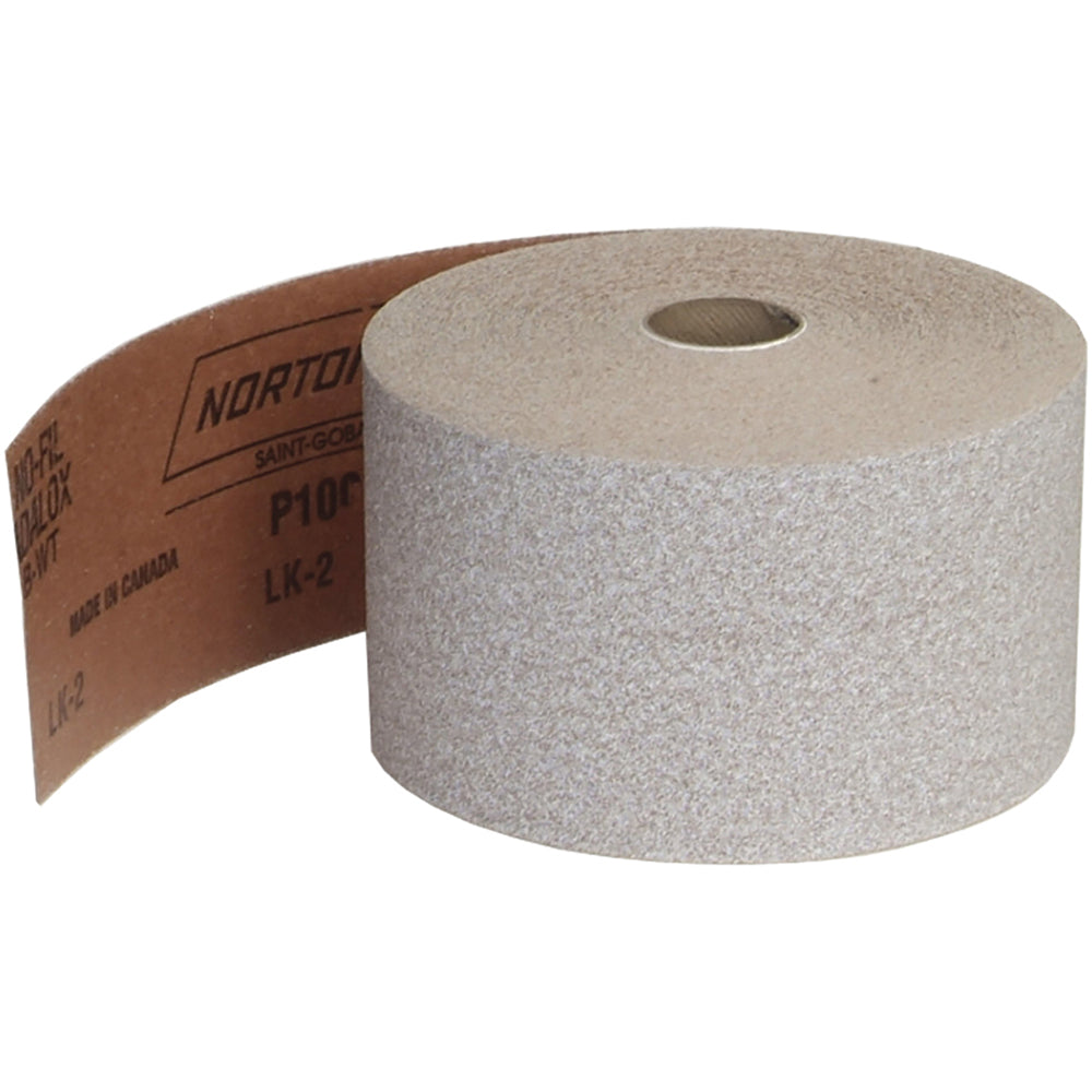 Norton 66261131690 Adhesive Back Sanding Sheet Aluminum Oxide, 100 Grit, 2-3/4" Wide, 30 yd Long