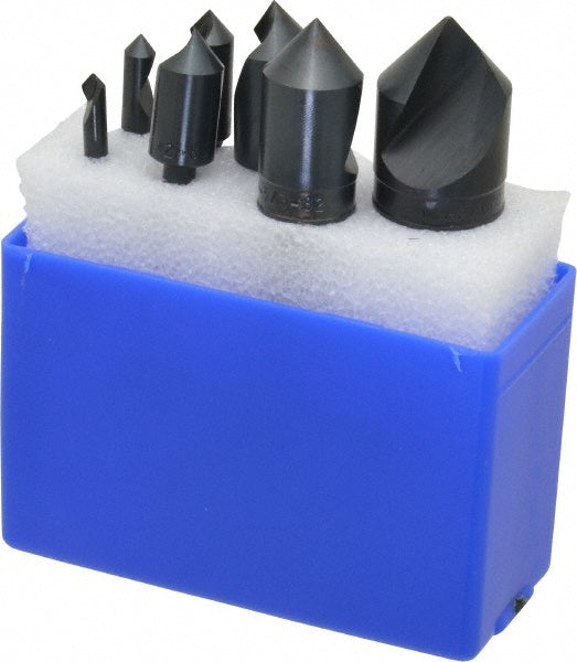 M.A. Ford 64100072 Countersink Set 7 Pc, 3/16 to 1" Head Dia, 1 Flute, 82 ° Included Angle