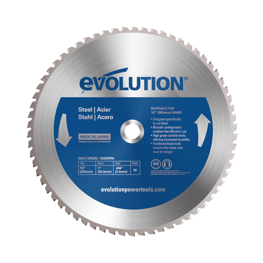 Evolution Power Tools 14BLADEST Wet & Dry-Cut Saw Blade 14" Dia, 1" Arbor Hole, 66 Teeth
