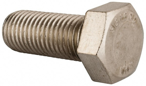 Value Collection R80064244 Hex Head Cap Screw 1-8, 2-1/2" Length Under Head, Grade 316 Stainless Steel, Bright/Uncoated Finish
