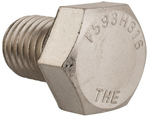 Value Collection R80064000 Hex Head Cap Screw 3/4-10, 1" Length Under Head, Grade 316 Stainless Steel, Bright/Uncoated Finish