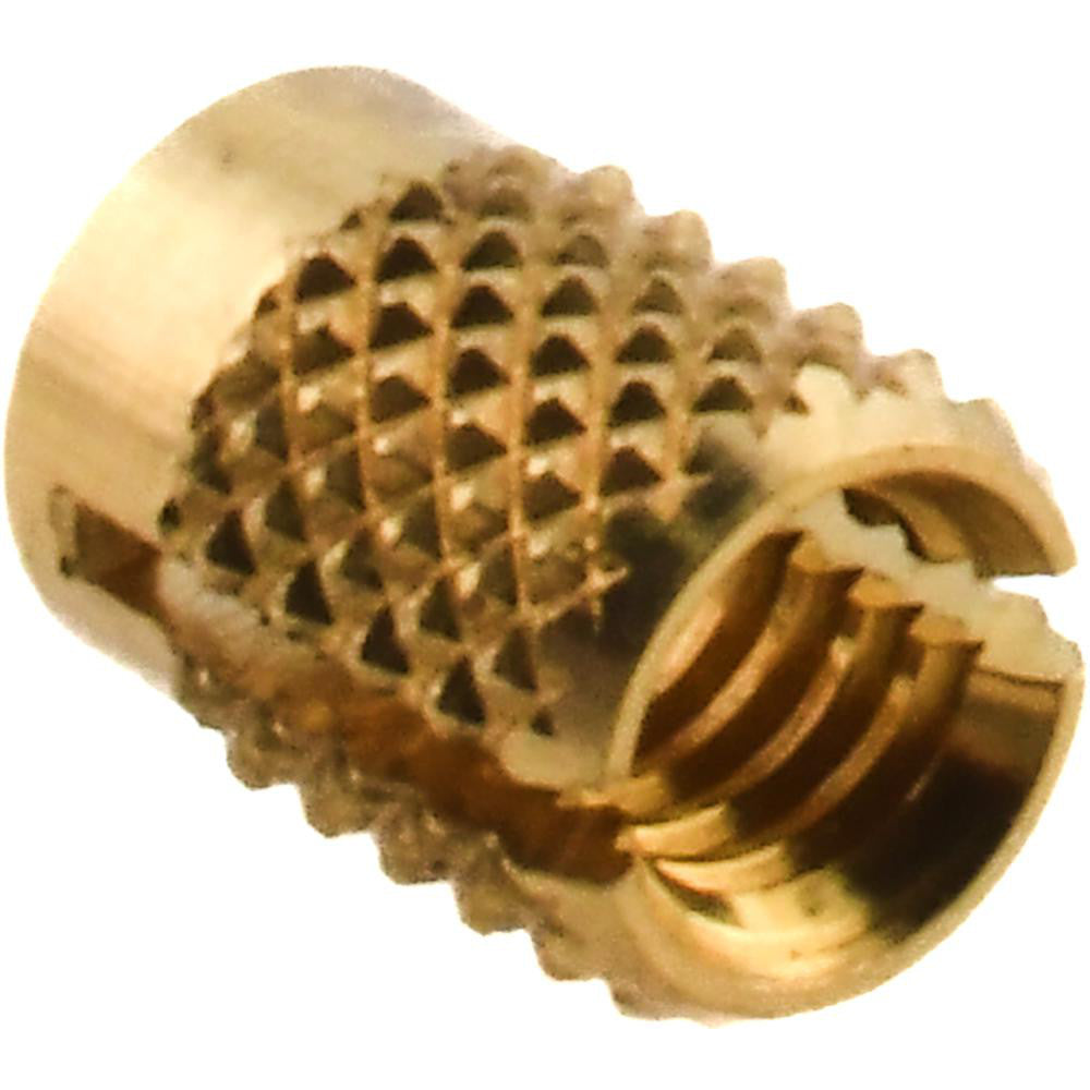 E-Z LOK 240-008-BR #8-32 UNC Brass Flush Press Fit Threaded Insert for Plastic