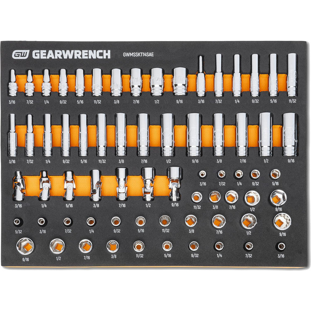 GEARWRENCH GWMSSKT14SAE Deep Standard Socket Set Socket Set 68 Pc,