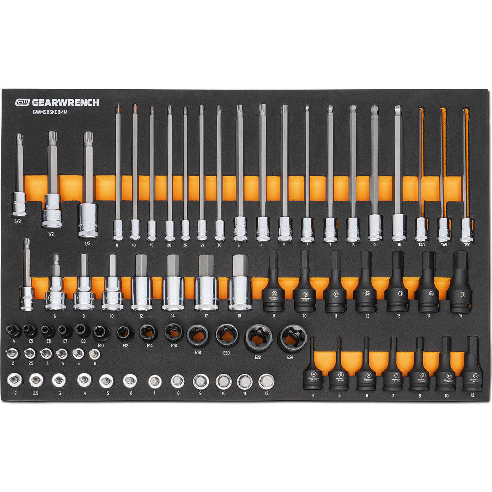 GEARWRENCH GWMSBSKCBMM Impact Deep Ratchet Set Standard Socket Set 74 Pc,