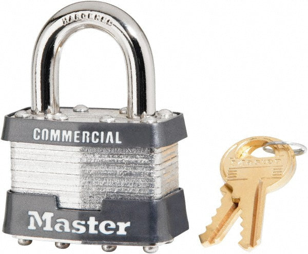 Master Lock 81 Padlock Steel, Keyed Different, 1-3/4" Wide