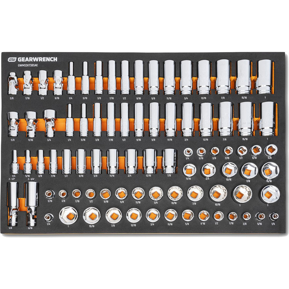 GEARWRENCH GWMSSKT38SAE Deep Standard Socket Set 85 Pc,
