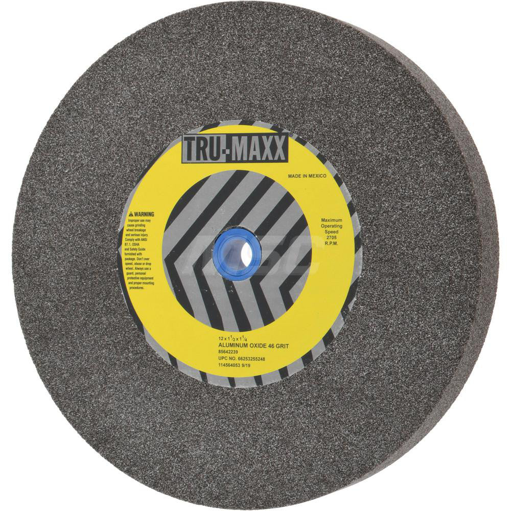 Tru-Maxx 66253255248 Bench & Pedestal Grinding Wheel 12" Dia, 1-1/2" Thick, 1-1/4" Hole Dia, Aluminum Oxide