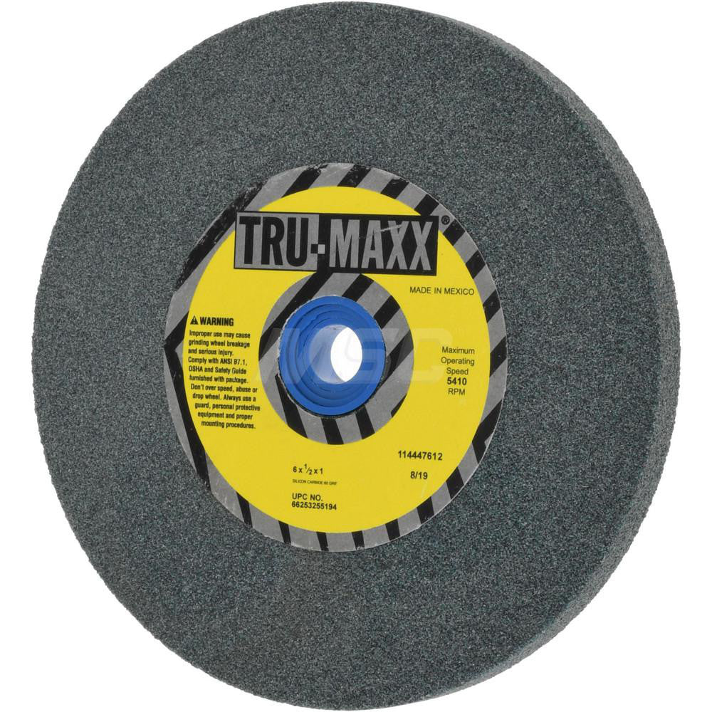 Tru-Maxx 66253255194 Bench & Pedestal Grinding Wheel 6" Dia, 1/2" Thick, 1" Hole Dia, Silicon Carbide