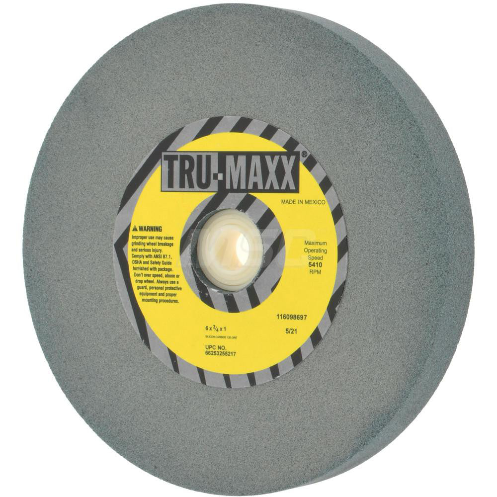 Tru-Maxx 66253255217 Bench & Pedestal Grinding Wheel 6" Dia, 3/4" Thick, 1" Hole Dia, Silicon Carbide