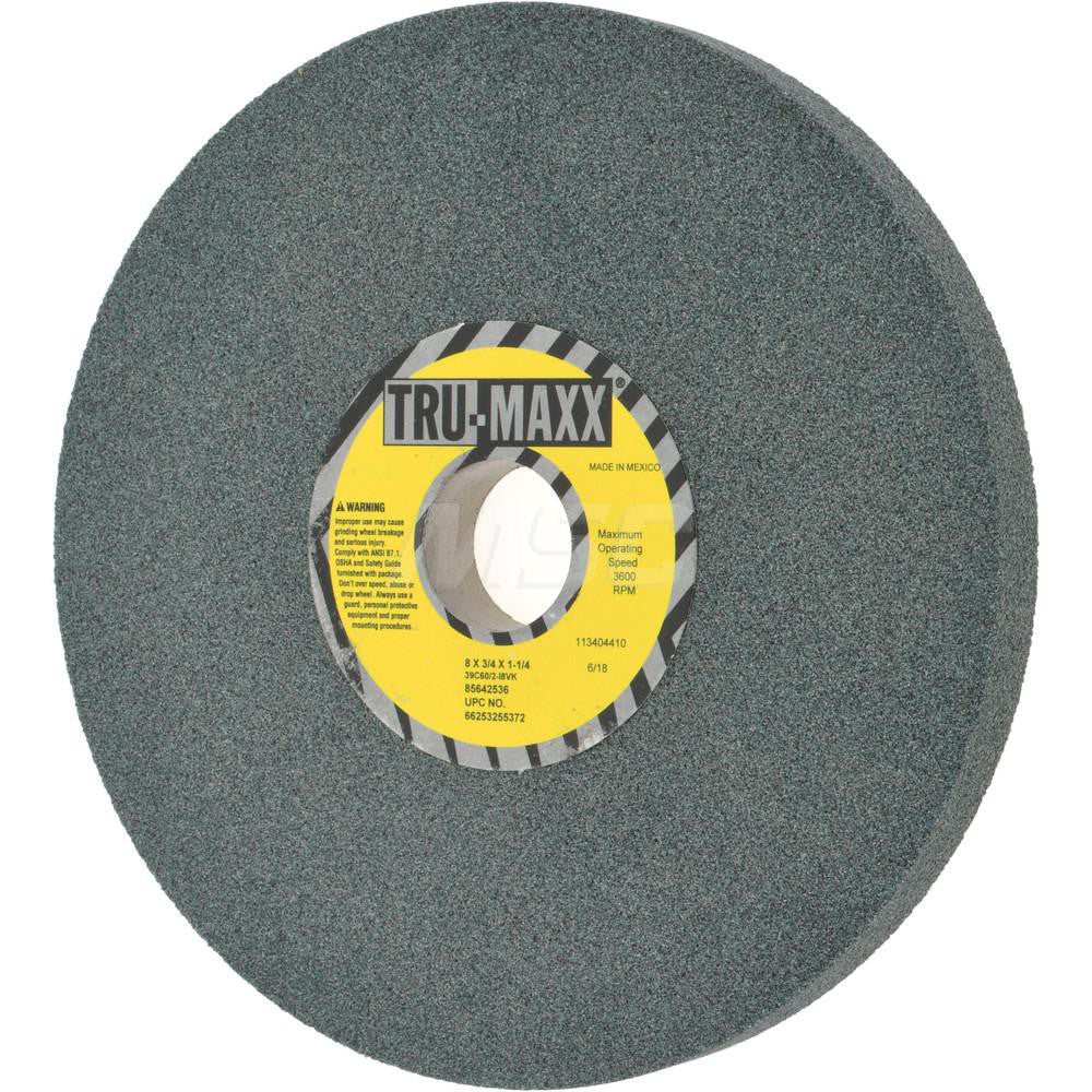 Tru-Maxx 66253255372 Bench & Pedestal Grinding Wheel 8" Dia, 3/4" Thick, 1-1/4" Hole Dia, Silicon Carbide