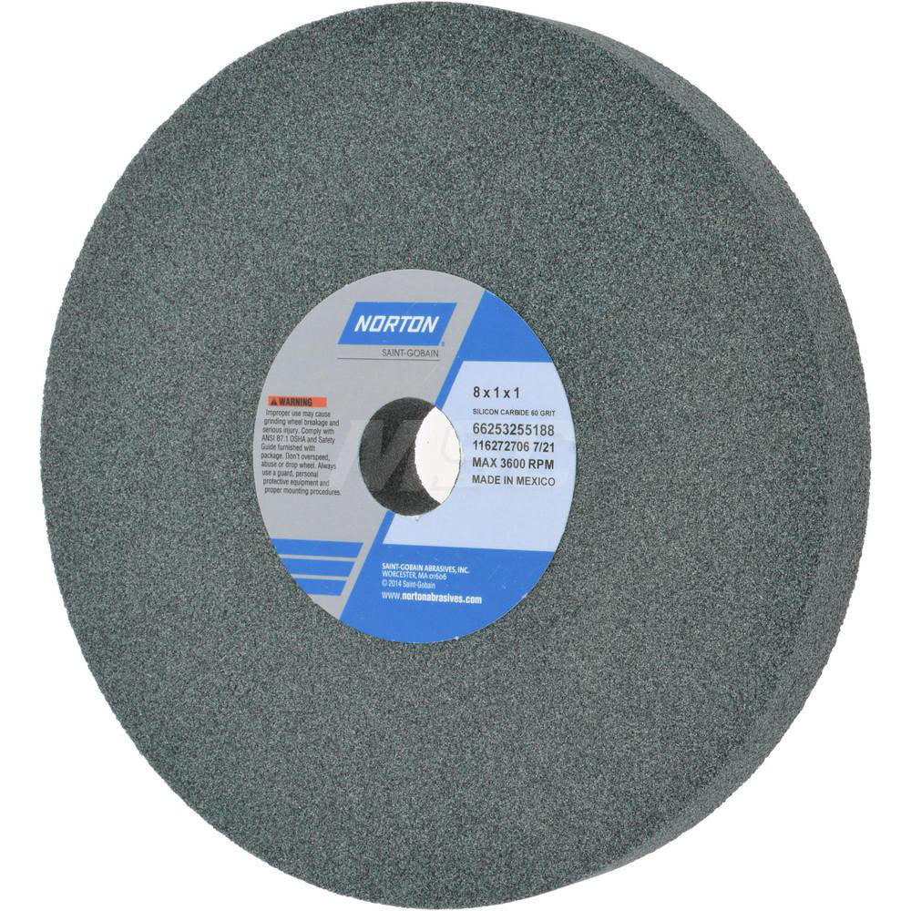 Tru-Maxx 66253255188 Bench & Pedestal Grinding Wheel 8" Dia, 1" Thick, 1" Hole Dia, Silicon Carbide