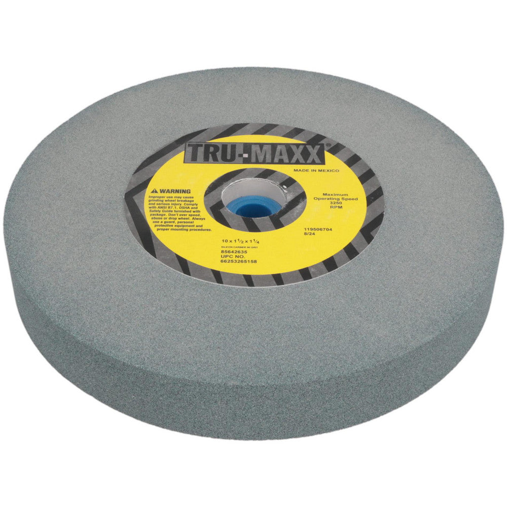 Tru-Maxx 66253265158 Bench & Pedestal Grinding Wheel 10" Dia, 1-1/2" Thick, 1-1/4" Hole Dia, Silicon Carbide