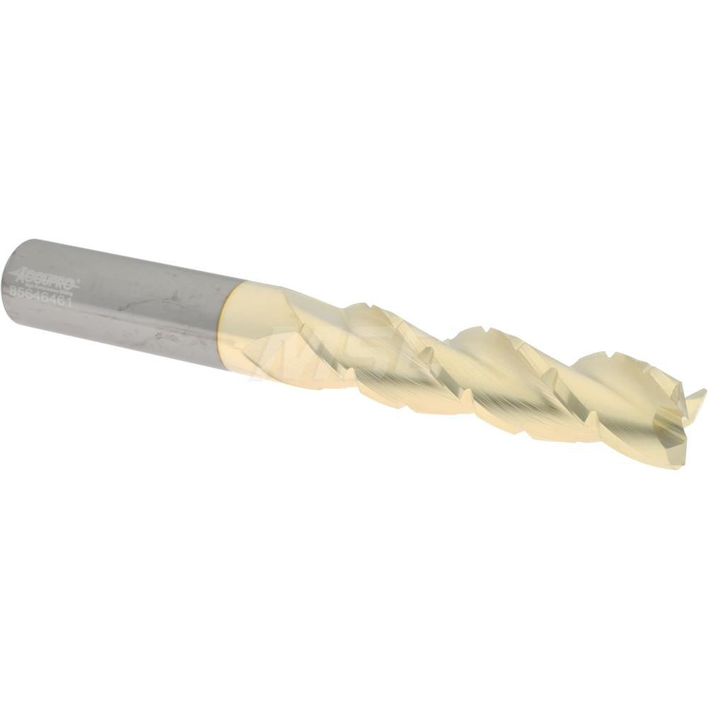 Accupro 95171872 Roughing & Finishing End Mill 3/4" Dia, 3 Flutes, Square End, Chipbreaker, Solid Carbide